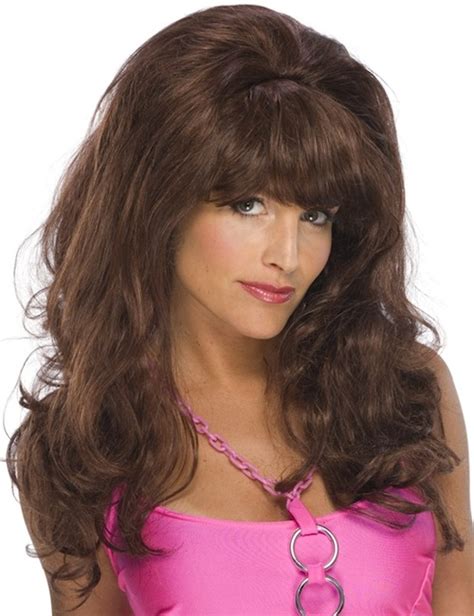Sex Kitten Auburn 80s Big Hair Groupie Women Costume Wig