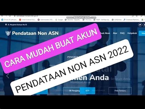 CARA MUDAH MEMBUAT AKUN PENDATAAN NON ASN 2022 YouTube