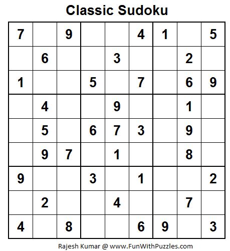 Classic Sudoku Fun With Sudoku 25 Fun With Puzzles