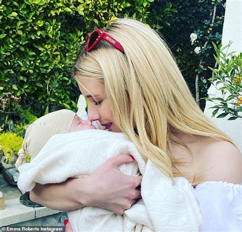 Emma Roberts Shares Five Month Old Son Rhodes Face Publicly For The