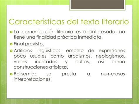 Las Características Del Lenguaje Literario En Español