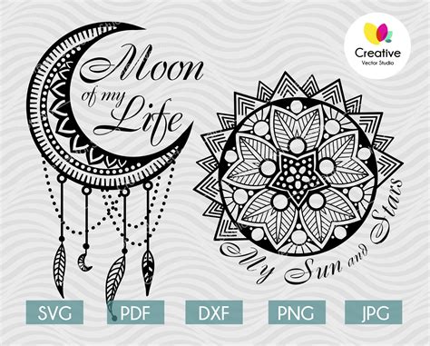 Free Svg Sun And Moon Mandala Svg Printable Svg File