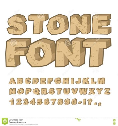 Stone Font Set Letters Stones Alphabet Rocks Ston Stony Cracks 75102145