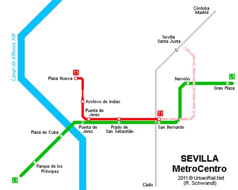 Mapa Del Tranvía De Sevilla Para Descarga Gratuita