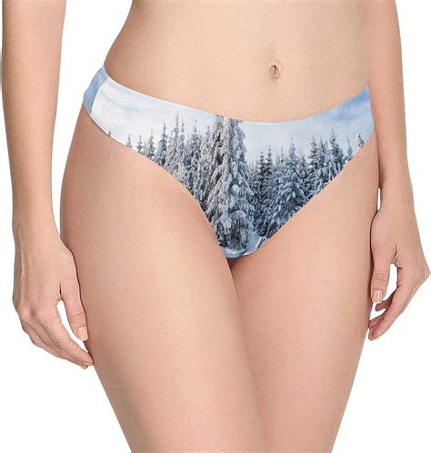 Amazon Com Custom Nolvelty Frozen Lake Sky Women S Thongs Panties