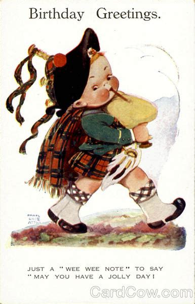 Birthday Greetings - Bagpipes Mabel Lucie Attwell