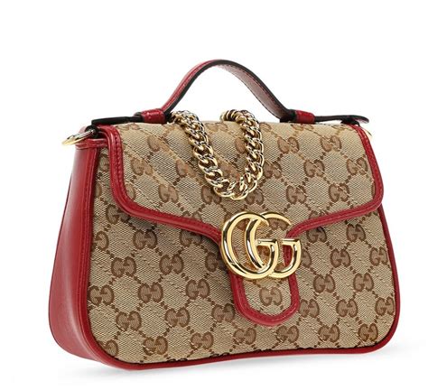 Gucci Ladies Gg Canvas Marmont Mini Top Handle Bag 583571 Hvkeg 8561