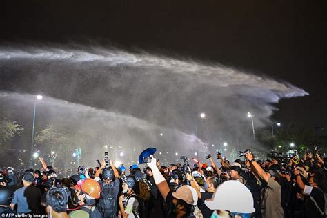 Thai Police Blast Thousands Of Protesters With Water Cannon As They