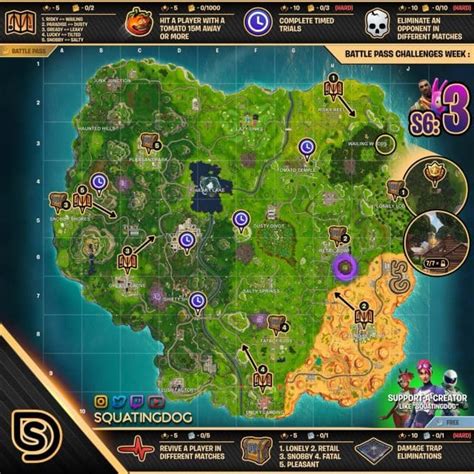 Fortnite Season 6 Week 3 Challenges Battle Star Treasure Map And Timed