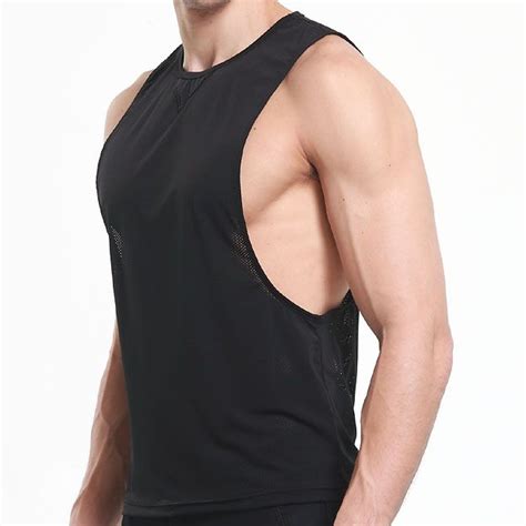 Mens Vivid Tank Tops Low Cut Armholes Vest 2018 Brand New Mesh