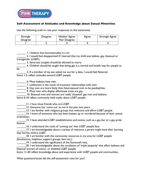 self assessment of attitudes and knowledge about sexual