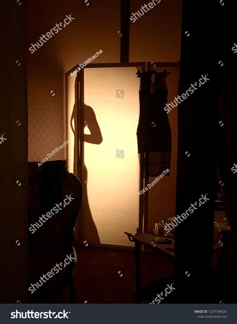 Woman Silhouette Undressing Bedroom Stock Photo Shutterstock