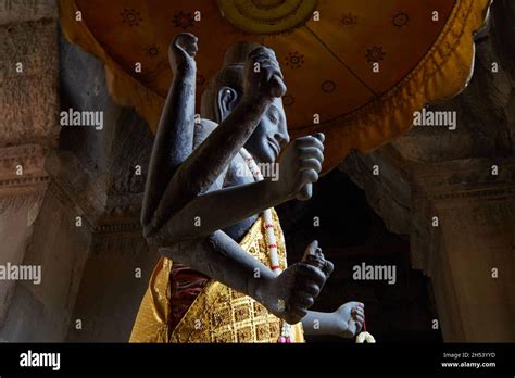The Multi Armed Vishnu Statue At Angkor Wat The Only Major Khmer