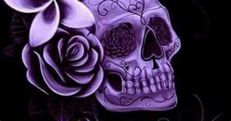 Purple Skull With Purple Flowers I ♥ Purple And Pink And Red Flowers