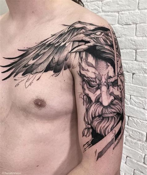Odin And Crow Tattoo Tattoogoto