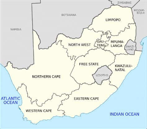 Map Of The Nine Provinces Of South Africa Download Scientific Diagram