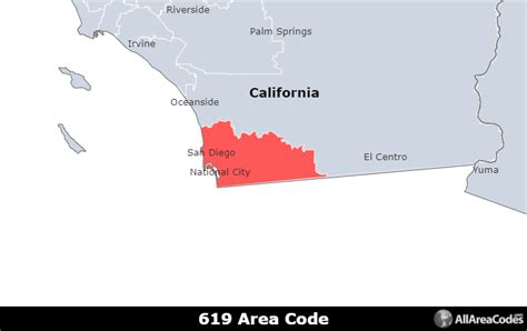 619 Area Code Location Map Time Zone And Phone Lookup