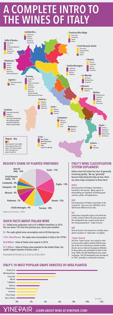 A Complete Introduction To The Wines Of Italy Map And Infographic Vinepair