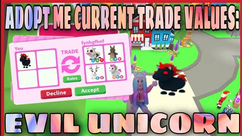 What People Trade For Evil Unicorn January 31 2022 Adoptme Roblox