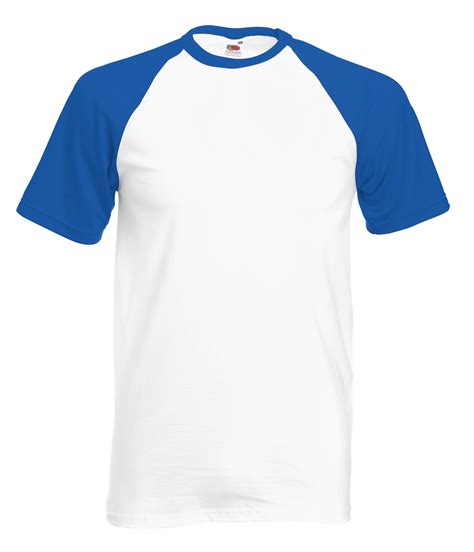 T Shirt Baseball Valueweight 61 026 0 White Royal Blue Imprimé Et