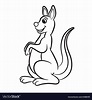 Kangaroo black and white Royalty Free Vector Image