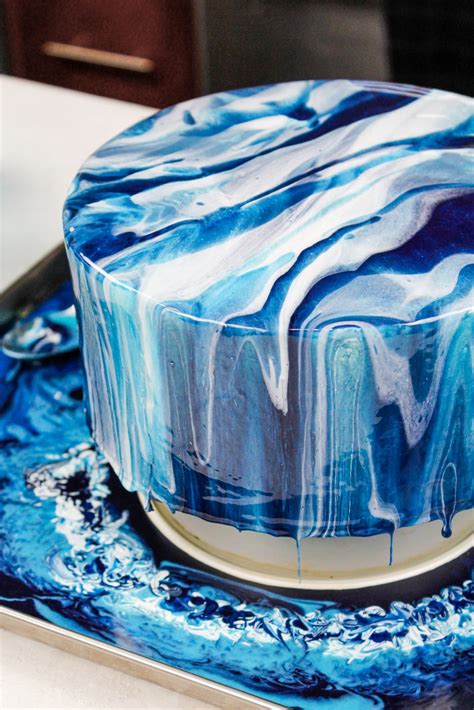 Blue Mirror Glaze Cake Recipe And Step By Step Video Tutorial