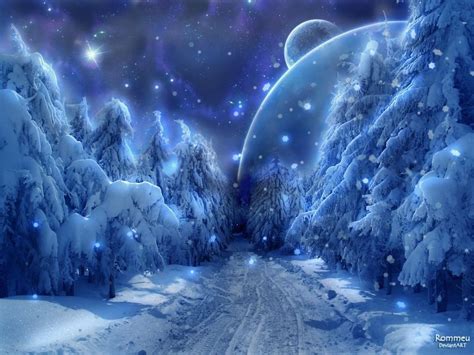 Winter Snow Fantasy Path  800×600 Fantasy Landscape Fantasy Art