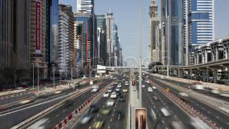 Dubai Sheikh Zayed Rd Traffic And New High Rise Buildings Uae T