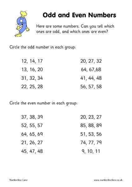 Odd Even Numbers Worksheets 2nd Grade