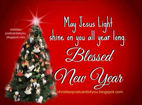 Card With Christian Message Happy New Year Blessings Christian Cards