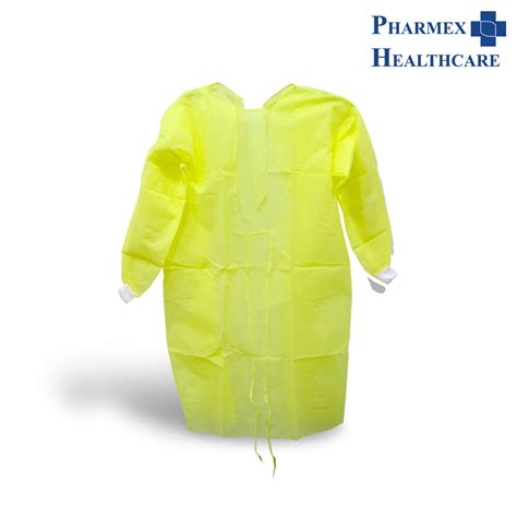 Assure Isolation Gown Yellow 38gsm Knitted Cuff Ntuc Fairprice