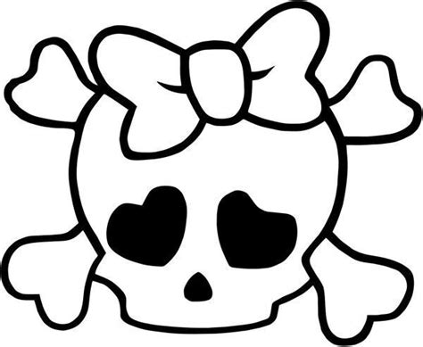 Cute Girl Skull Vinyl Decal Sticker 6 Wide White Color Ebay