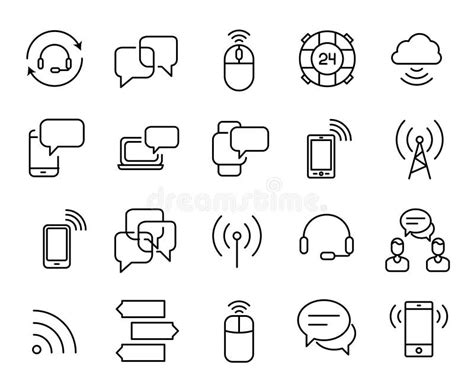 Simple Collection Of Wireless Communication Related Line Icons Stock