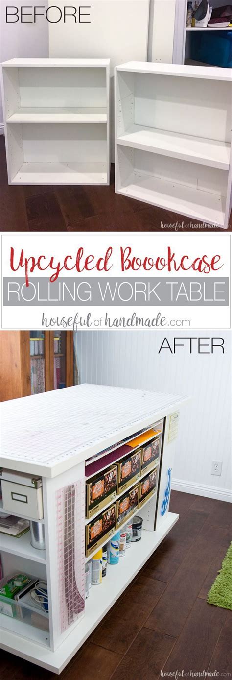 Cricut wall art is really easy to make using your explore air or even your this framed butterfly decor craft is simple and easy with the help of your cricut machine. Upcycled Bookcase Rolling Work Table | DIY Projects ...