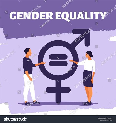 Gender Equality Design On Aesthetic Background Stock Illustration
