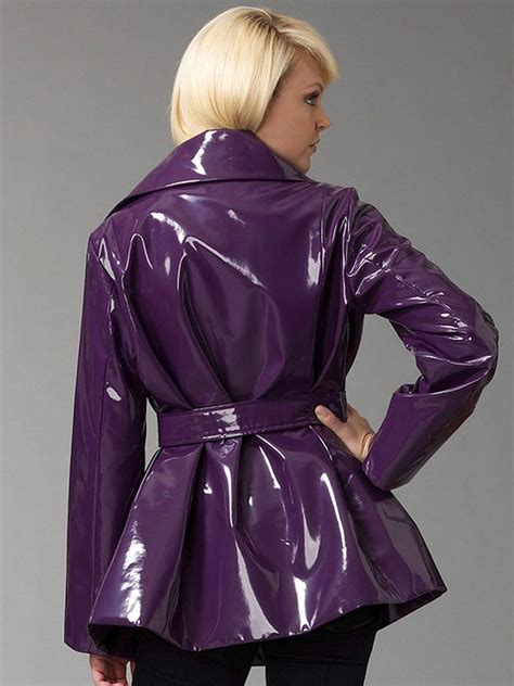 Violet Pvc Jacket Womensvinylraincoat Coat Outfit Regenmantel