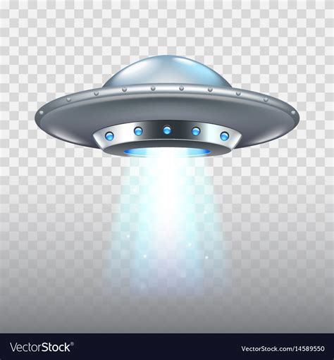 Ufo Flying Spaceship Isolated On White Royalty Free Vector