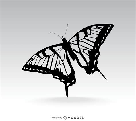 Isolated Butterfly Illustration Over Gray Vector Download
