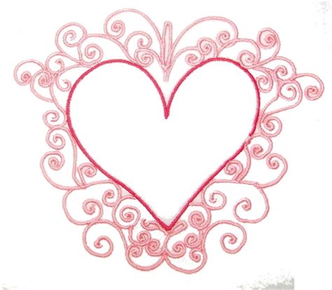 Swirls Embroidery Design Fancy Heart Outline From Embroidery Patterns