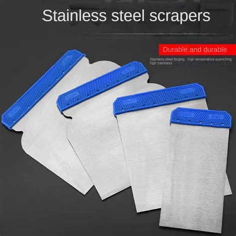 4pcslot Stainless Steel Scraper Putty Knife Wall Plastering Cleaning