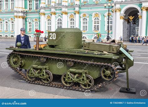 Original Small Soviet Amphibious Tank T 38 Of World War Ii On The City