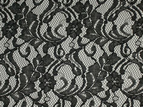 Black Lace Fabric Double Scalloped Material Floral Beauty By The Yard X