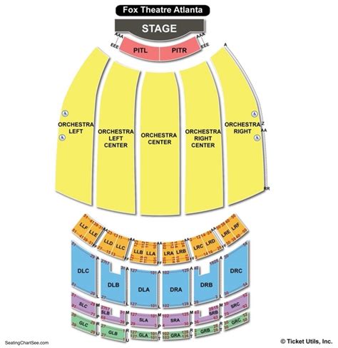 Fox Theatre Atlanta Seating Chart With Rows