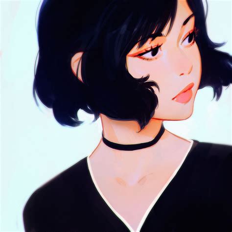 Artstation Dew Ilya Kuvshinov Digital Art Girl Art Girl Short