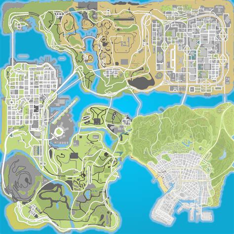 Recreated The San Andreas Map With Modern Los Santos Gta V Map