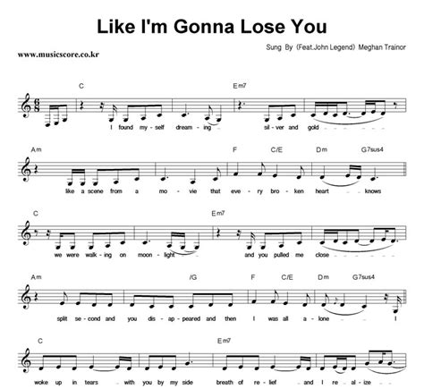 This is a great love song that's really fun to play and sounds great. Meghan Trainor Like I'm Gonna Lose You (Feat.John Legend ...