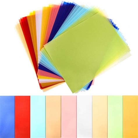 Coloured Vellum Paper 85 X 11 Cridoz 45 Sheets 9 Colours Transparent