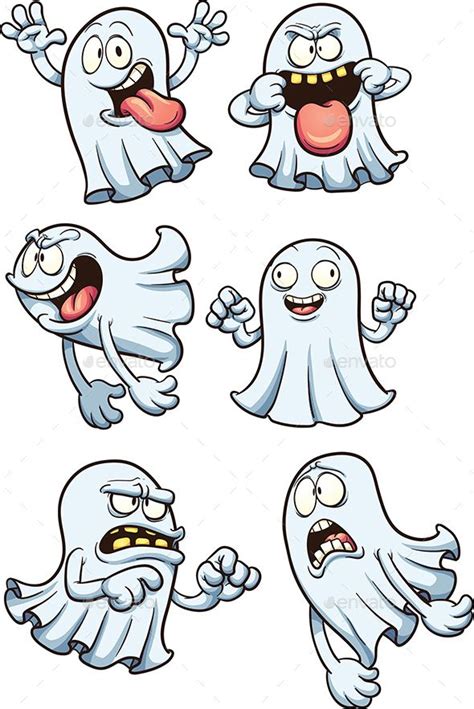 Spooky And Cute Cartoon Ghosts