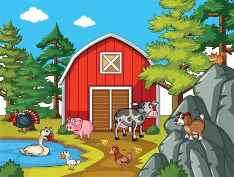 Best Farm Pond Illustrations Royalty Free Vector Graphics And Clip Art