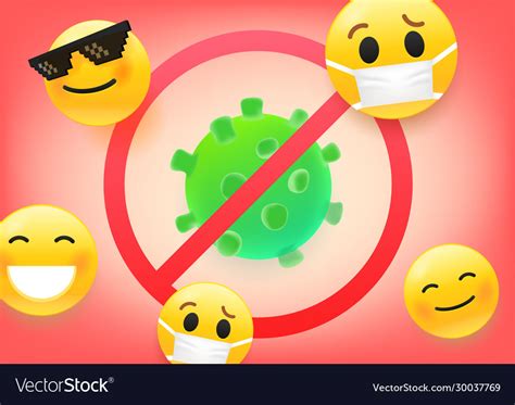 Beware Virus Concept 3d Virus And Emoji Royalty Free Vector